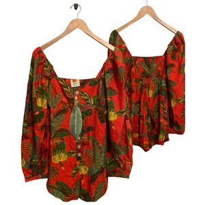 Farm Rio Red Forest Birds XS Romper